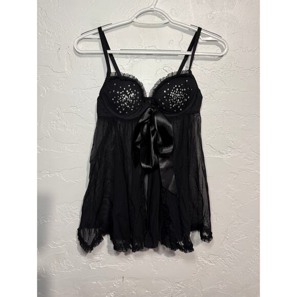 Victorias Secret mesh babydoll push up sexy little thing lingerie womens 34B - Picture 1 of 9
